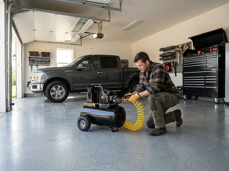 Garage equipment in a working lifestyle setting