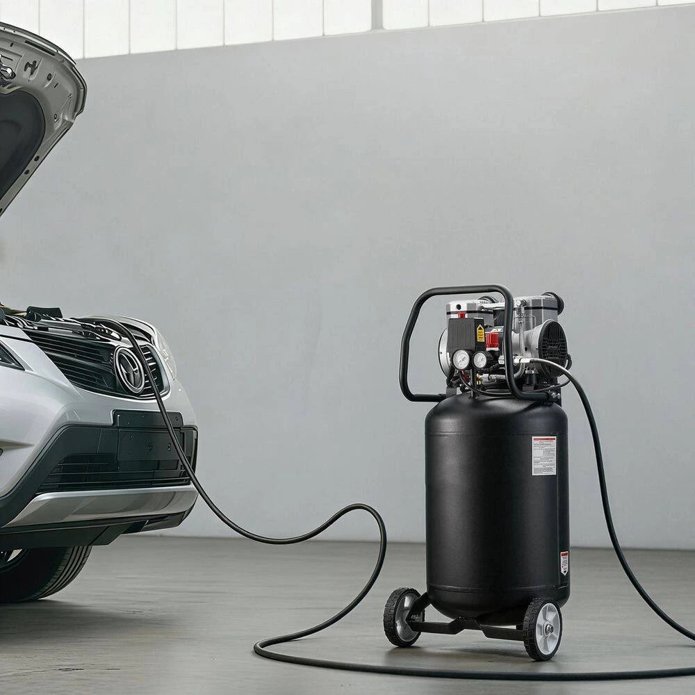 14Gal. Air Compressor 120-Volt 2HP 4.3 SCFM at 90PSI Max 125PSI Pressure Oil-Free Air Compressor Tank Electric on Wheels — product view 8
