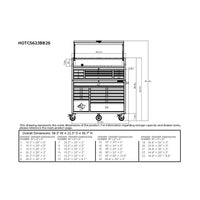 Tool Chest and Cabinet Set Built for Heavy-Duty Storage, 18-Gauge Steel, 3000 lb Capacity, 23 Drawers — product view 20
