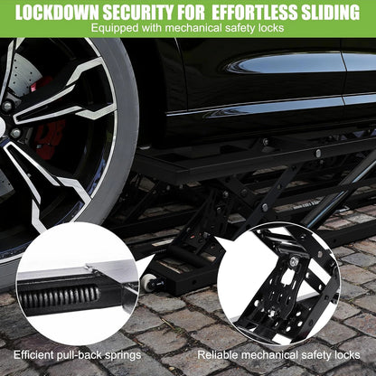 7000 LBS Portable Car Lift with Extension Plates, Black — product view 3