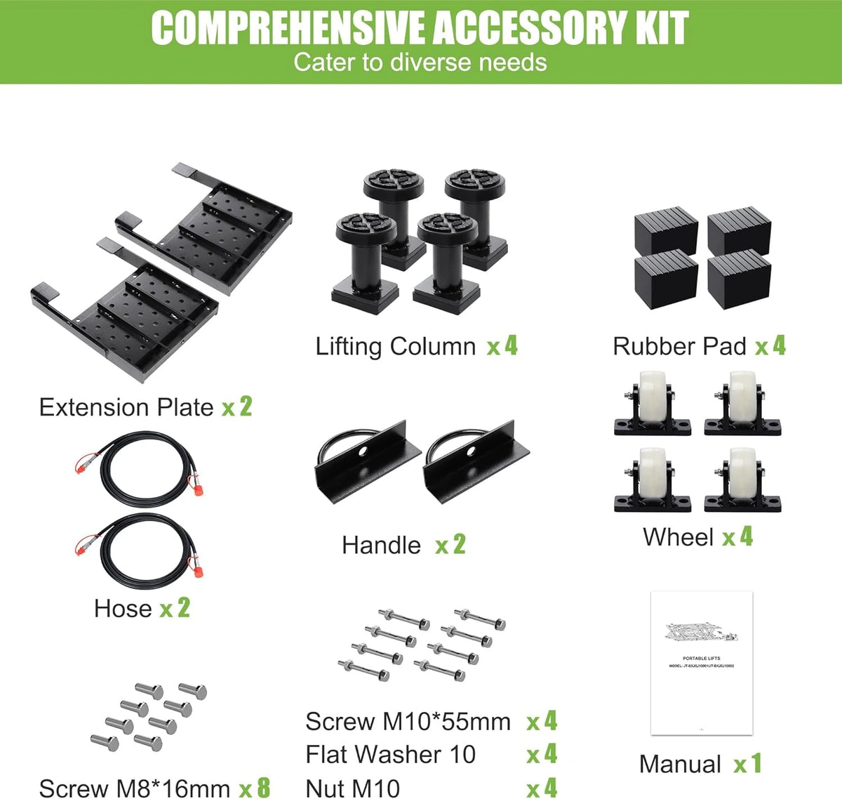 7000 LBS Portable Car Lift with Extension Plates, Black — product view 5