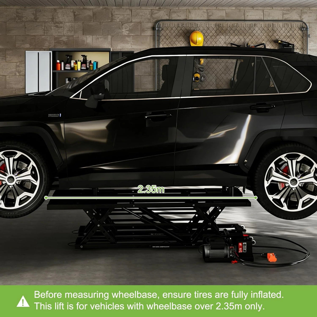 7000 LBS Portable Car Lift with Extension Plates, Black — product view 6