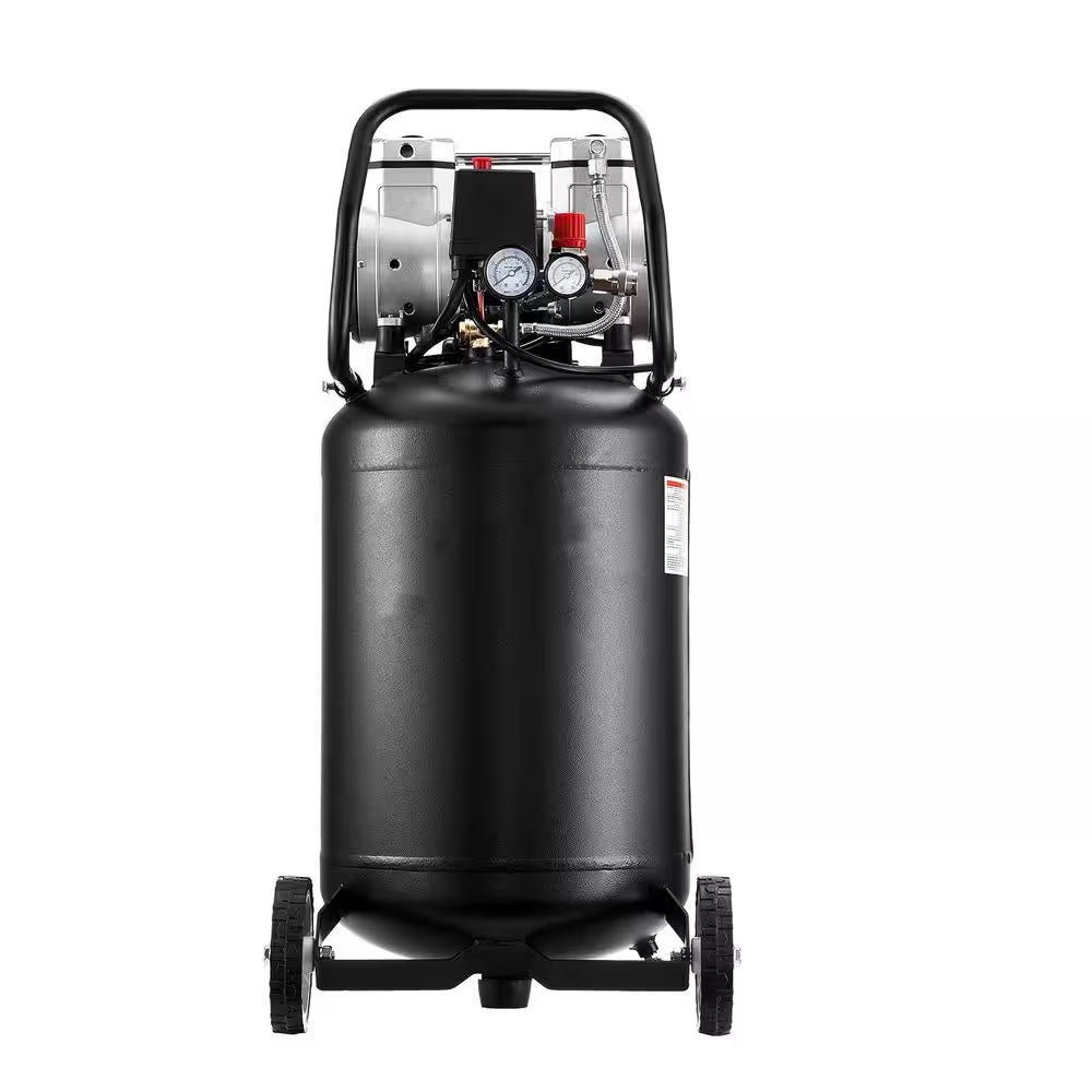 14Gal. Air Compressor 120-Volt 2HP 4.3 SCFM at 90PSI Max 125PSI Pressure Oil-Free Air Compressor Tank Electric on Wheels