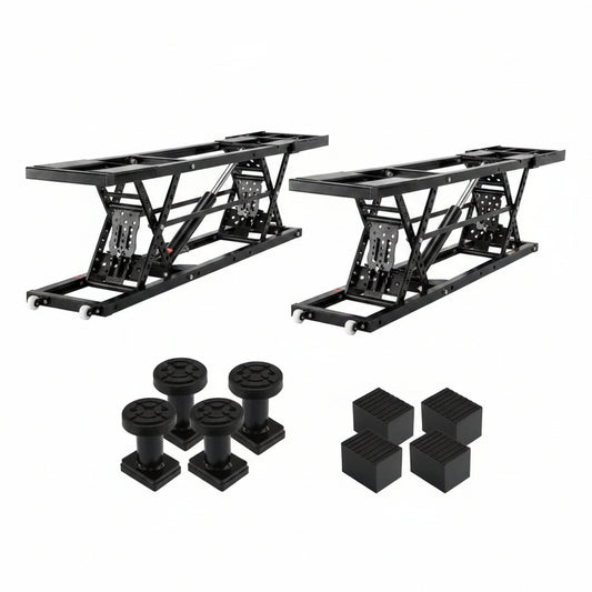 Car Lift, 25.6 Max. Height, 5, 000 LBS Capacity Portable Car Lift, with Extended-Length Plates, Heavy-Duty Carbon Steel Truck Lift with 120V Power Unit, Auto Car Jack Lifts for Home Garage Shop